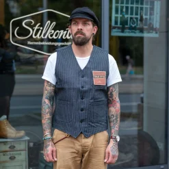 1937 Roamer Vest blue wabash