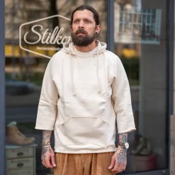 Boxing Hooded Sweatshirt 3/4 Natural