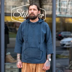 Boxing Hooded Sweatshirt 3/4 Vintage Navy