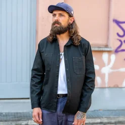 BWS-02 Utility Shirt 8oz. Herringbone Black