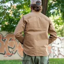 BWS02 Utility Shirt 8oz. Herringbone Brown
