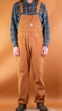 Canvas Bib Overall Duck Brown