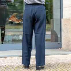 Carlo Trousers Eco Flannel Striped Navy