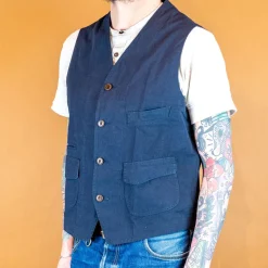 Cotton/Hemp Vest Navy
