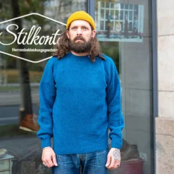 Crew Neck Sweater Super Soft Wool Atlantic Spray