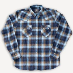Dollard Shirt Herringbone Check Blue/Brown
