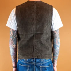 Fisherman Vest Corduroy Brown