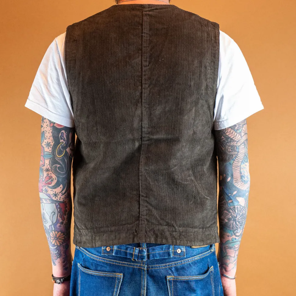 Fisherman Vest Corduroy Brown