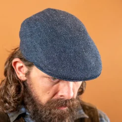 Flatcap Herringbone Wool Blue