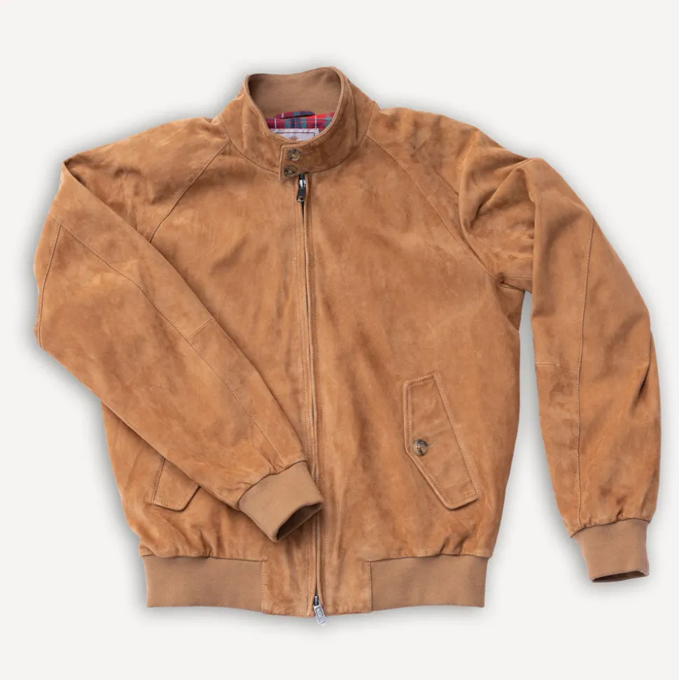 G9 Harrington Suede Jacket Tobacco