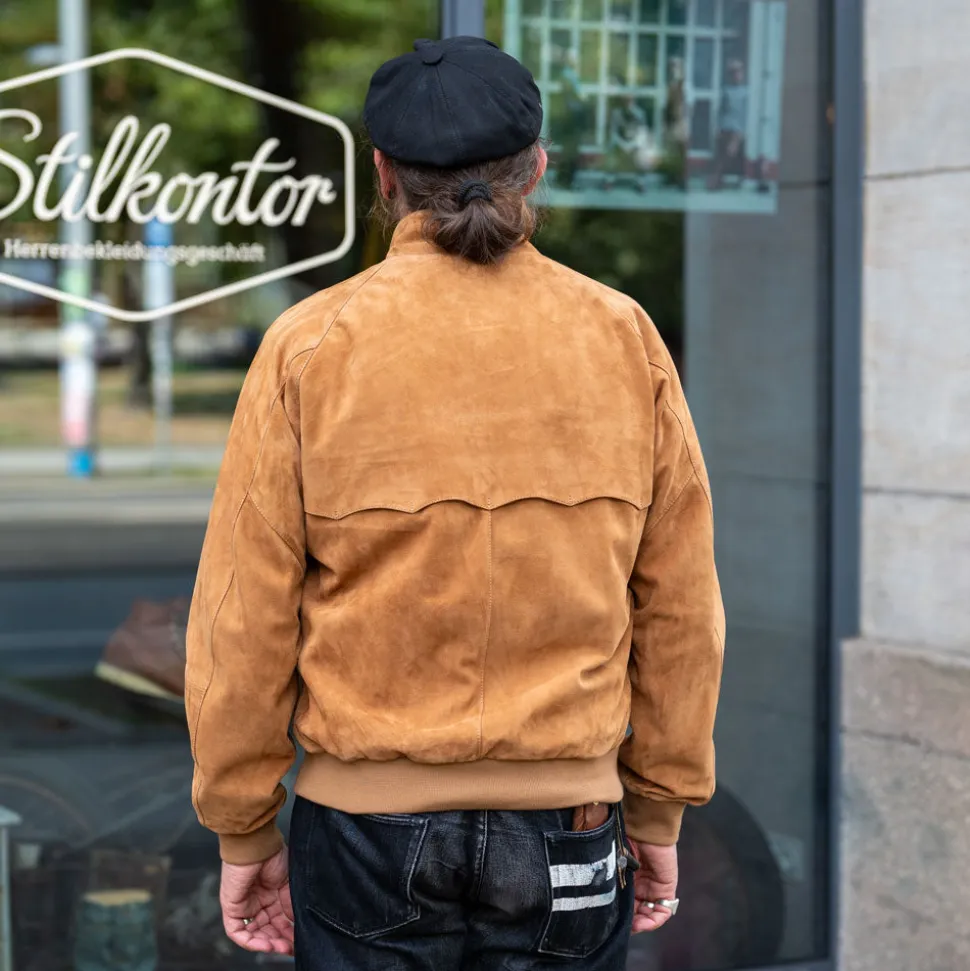 G9 Harrington Suede Jacket Tobacco