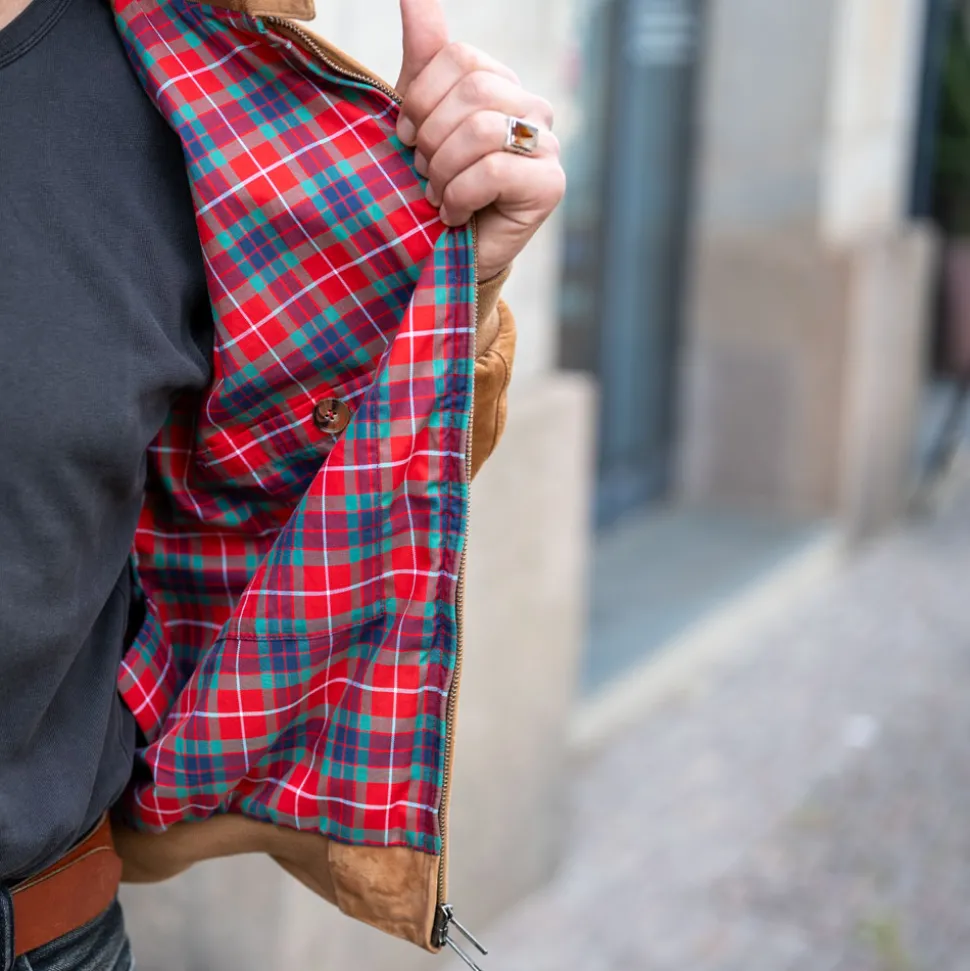 G9 Harrington Suede Jacket Tobacco