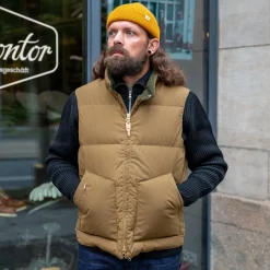 Goose Down Vest Dark Tan