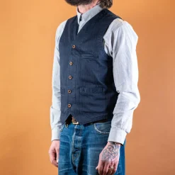 Herringbone Vest Blue