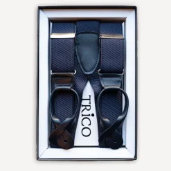 Hosenträger 36mm breit mit Rollzug Dunkelblau mit Struktur