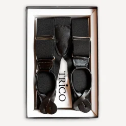 Hosenträger 36mm breit mit Rollzug Schwarz glatt