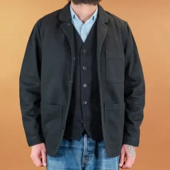 Josef Refined Workwear Jacket Black Slub