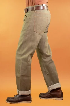 Kirk Pants Desert Moss Selvage 10,5oz Green