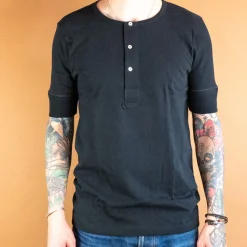 Knopfleistenhemd Kurzarm Deep Black