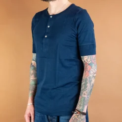 Knopfleistenhemd Kurzarm Inkblue