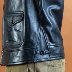 Lederjacke im Fliegerjackenstil Horsehide Black