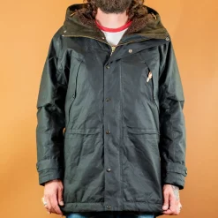 Long Mountain Jacket Waxed Black