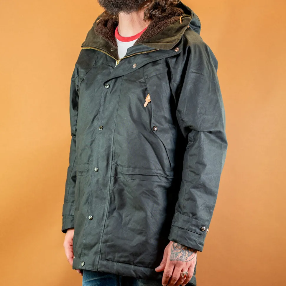 Long Mountain Jacket Waxed Black