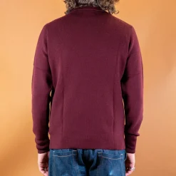 Men's Pullover Merinowolle Classic Fit Burgundy