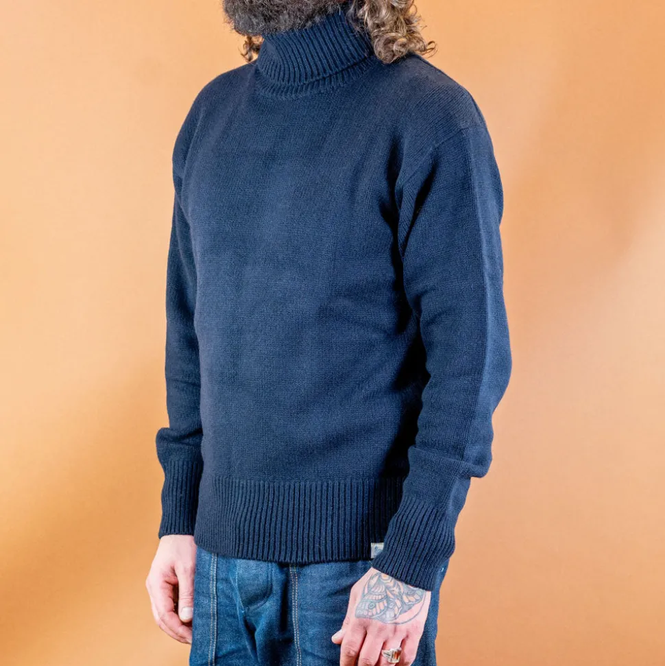 Men's Rollkragen Pullover Relaxed Fit Dark Navy