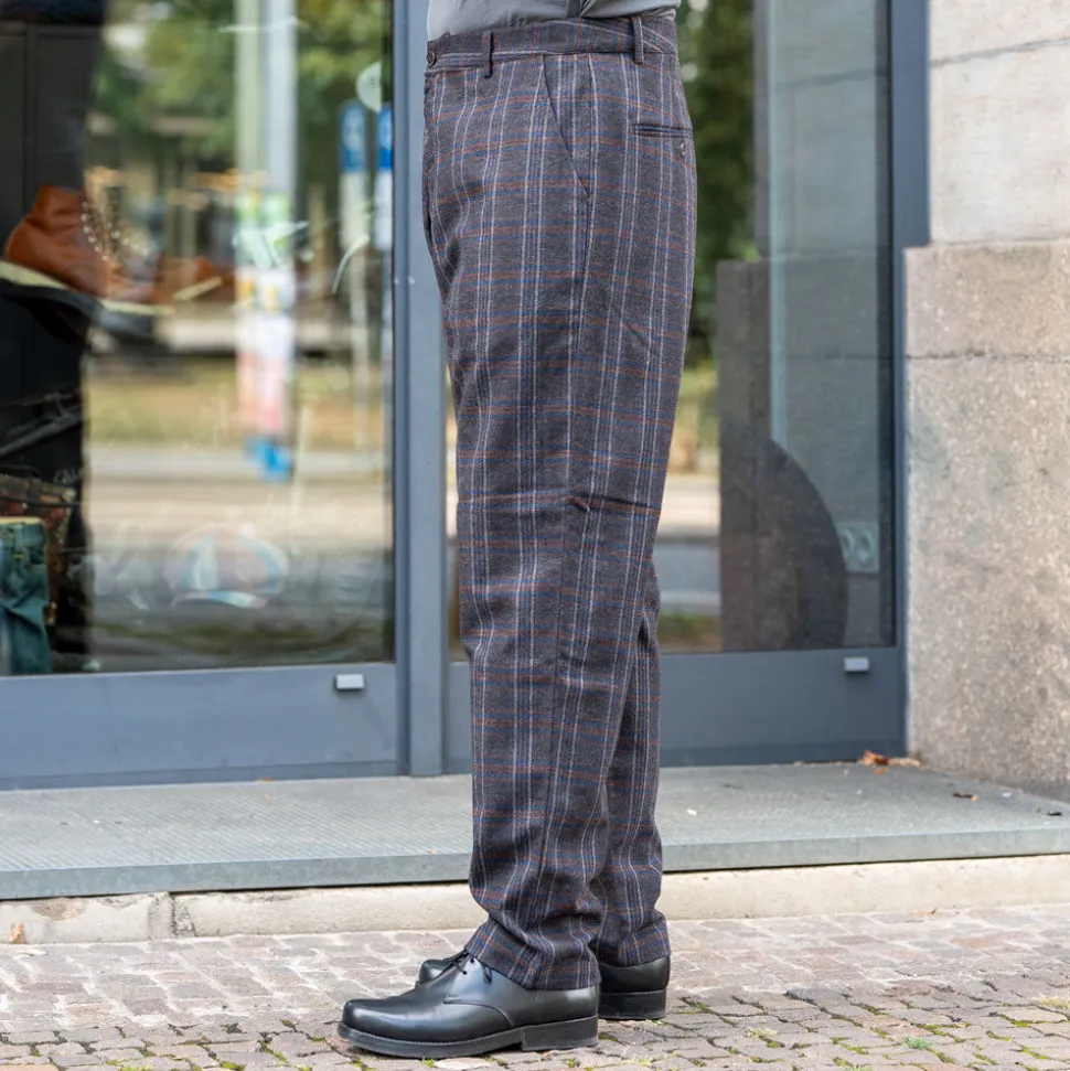 Military Chino Twist Wool Check Brown
