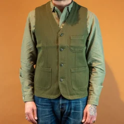 Military Whipcord Vest Oliv