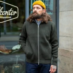 Navy Full Zip Pockets Hunting Green