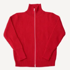 Navy Full Zip Red