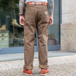 Ortega Pants Herringbone Dobby Brown