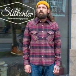 11oz. Heavy Flannel Western Shirt IHSH-403-GRY Grey