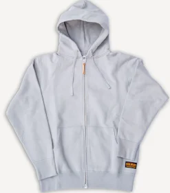 14oz Ultra Heavyweight Loopwheel Cotton Zip Up Hoodie Grey