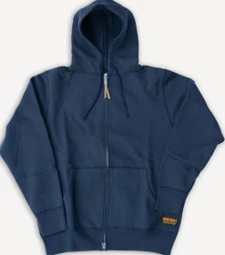 14oz Ultra Heavyweight Loopwheel Cotton Zip Up Hoodie Navy