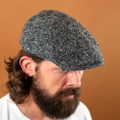 6-Panel Cap Donegal Wool Schirmmütze Black/Grey