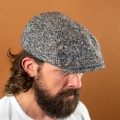 6-Panel Cap Donegal Wool Schirmmütze Blue/Grey