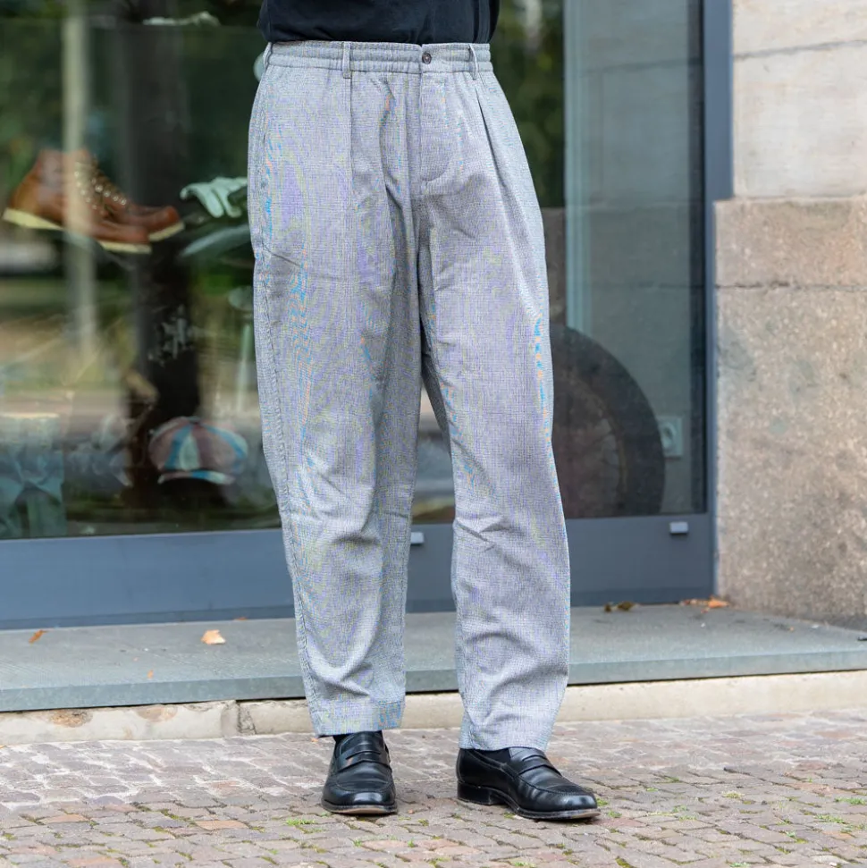 Pleated Track Pant Leon Tweed Grey