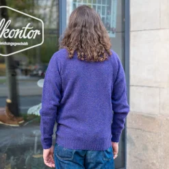 Saddle Shoulder V Cardigan Royal Violett