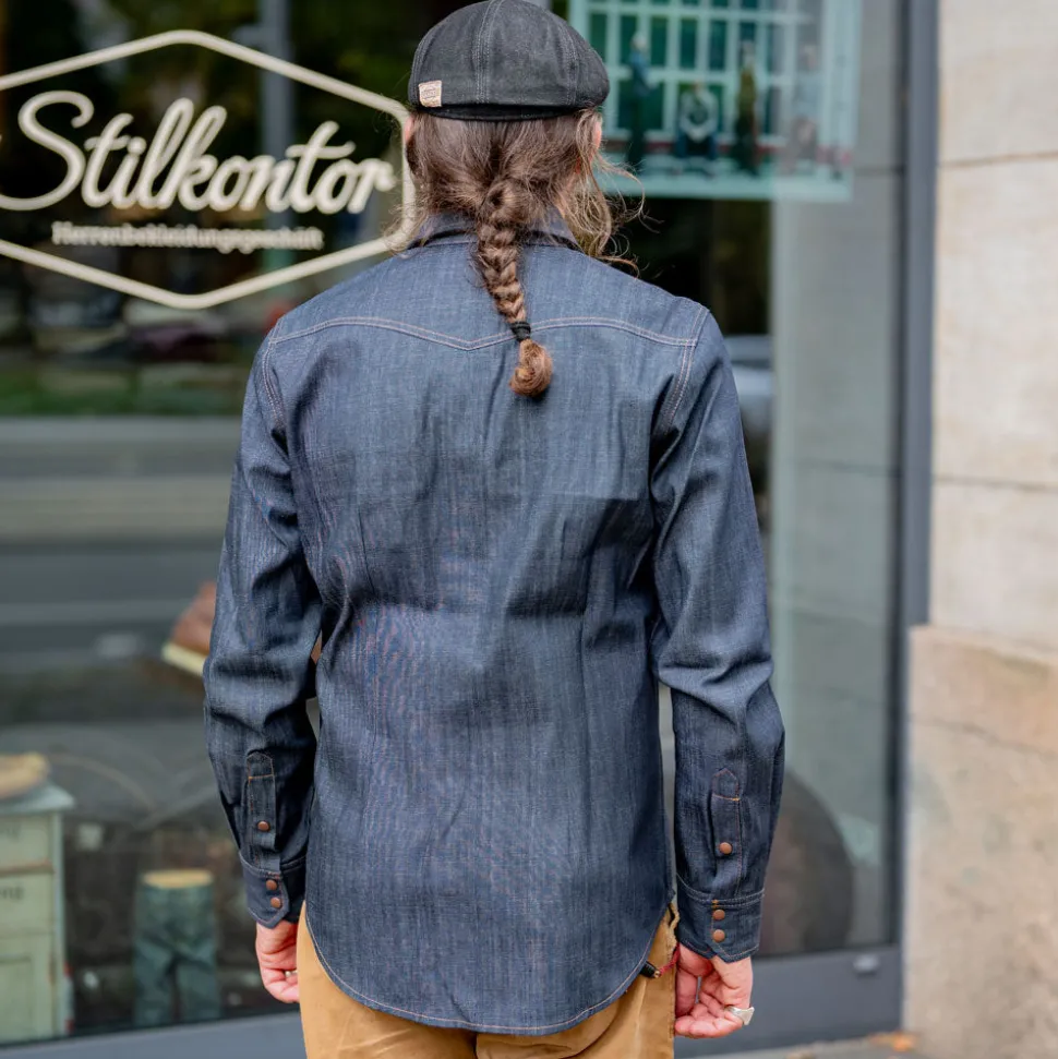 Schmales Blaumann Jeanshemd dunkelblau 8oz.