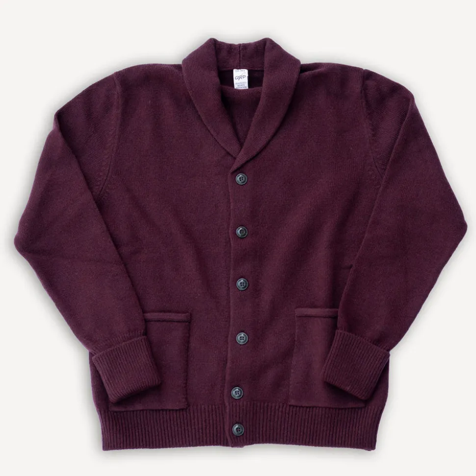 Shawl Collar Cardigan Bordeaux