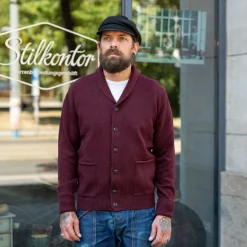Shawl Collar Cardigan Bordeaux