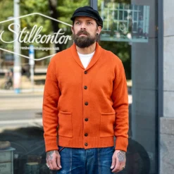 Shawl Collar Cardigan Orange