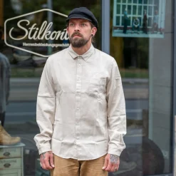 Simon Shirt Eco Flannel Light Sand