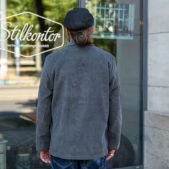 Three Button Jacket Cord Charcoal