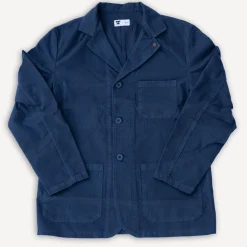 Work Blazer Herringbone Twill Navy